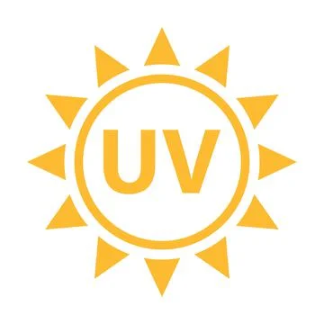 UV radiation icon vector solar ultraviolet light symbol for graphic design, l 스톡 일러스트