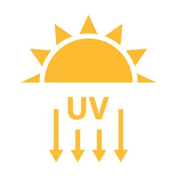 UV radiation icon vector solar ultraviolet light symbol for graphic design, l Stock Illustration