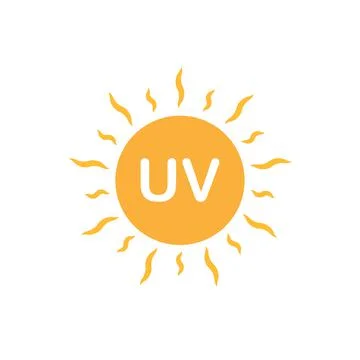 UV radiation icon vector solar ultraviolet light symbol for graphic design, l 스톡 일러스트