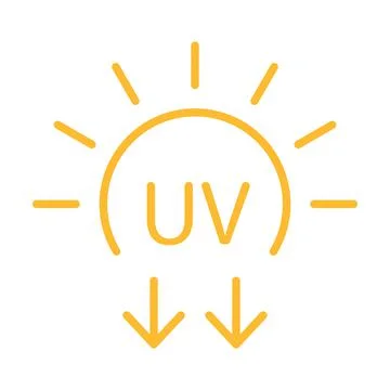 UV radiation icon vector solar ultraviolet light symbol for graphic design, l Stock Illustration