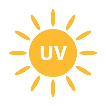 UV radiation icon vector solar ultraviolet light symbol for graphic design, l Stock Illustration