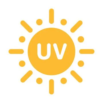 UV radiation icon vector solar ultraviolet light symbol for graphic design, l Stock Illustration