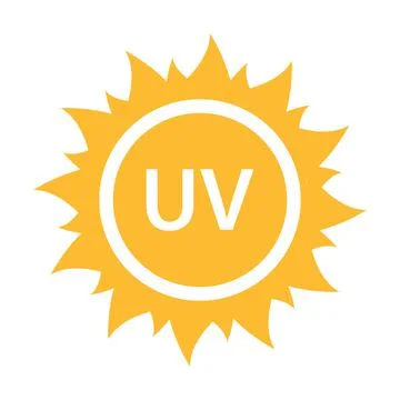 UV radiation icon vector solar ultraviolet light symbol for graphic design, l Stock Illustration
