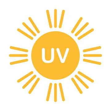 UV radiation icon vector solar ultraviolet light symbol for graphic design, l Stock Illustration