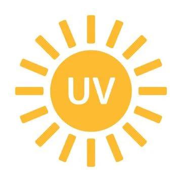 UV radiation icon vector solar ultraviolet light symbol for graphic design, l Stock Illustration