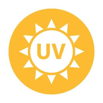 UV radiation icon vector solar ultraviolet light symbol for graphic design, l Stock Illustration
