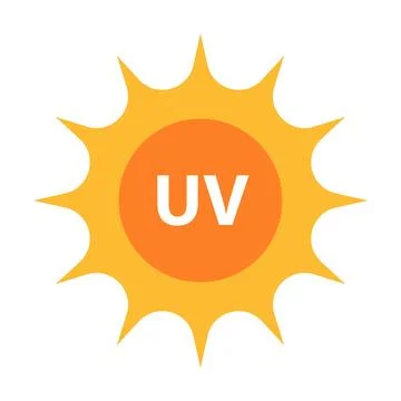 UV radiation icon vector solar ultraviolet light symbol for graphic design,.. Stock Illustration