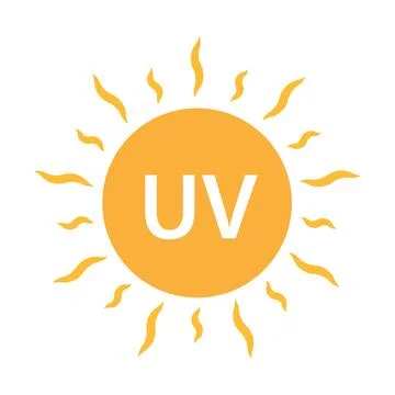 UV radiation icon vector solar ultraviolet light symbol for graphic design,.. Stock Illustration