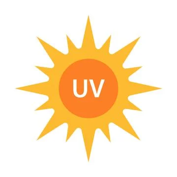 UV radiation icon vector solar ultraviolet light symbol for graphic design,.. Stock Illustration