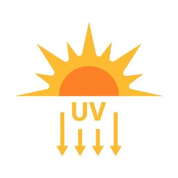 UV radiation icon vector solar ultraviolet light symbol for graphic design,.. Illustrazione stock