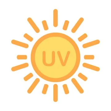 UV radiation icon vector solar ultraviolet light symbol for graphic design,.. 스톡 일러스트