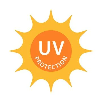 UV radiation protection icon vector solar ultraviolet light symbol for grap.. Stock Illustration
