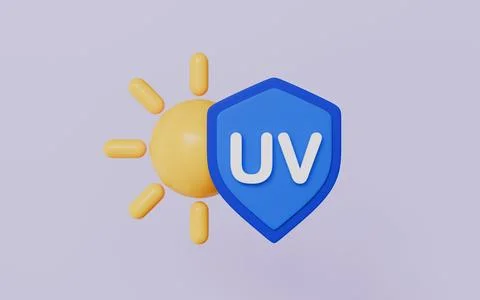 UV reflection skin after protection, Sun block icon, Shield with UV icon Stock Illustration