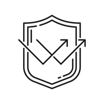 UV sun protection icon vector rays arrows shield Stock Illustration
