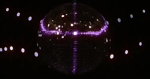 UV Ultra Violette Full Screen Mirror ball Disco Ball UV Gold Full Screen Stock Footage 49059047