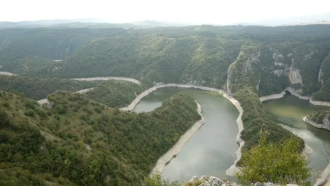 Uvac River Canyon, second drone shot. Video stock 95775000