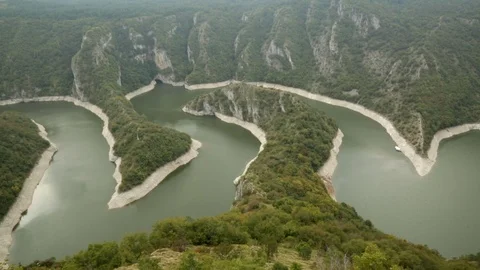 Uvac River Canyon, third drone shot. 動画素材 95775361