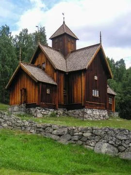 Uvdal Stave Church in Numedal Stock Photos