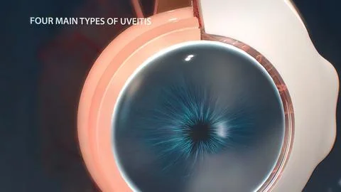 Uveitis is the inflammation of part or all of the uvea in the eye. It is an i Stock Illustration