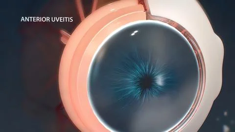 Uveitis is the inflammation of part or all of the uvea in the eye. It is an i Stock Illustration