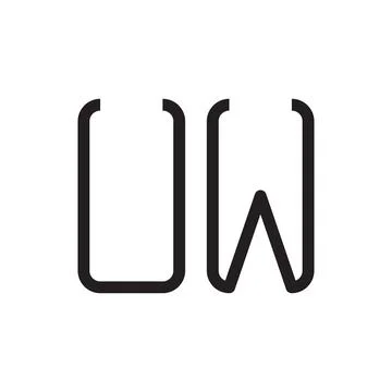 Uw initial letter vector logo icon Stock Illustration
