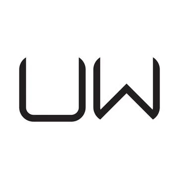 Uw initial letter vector logo icon Illustrazione stock