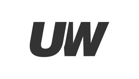 UW Techno Editable Font Logo For Corporate Branding. Bold, Futuristic Desig.. Stock Illustration