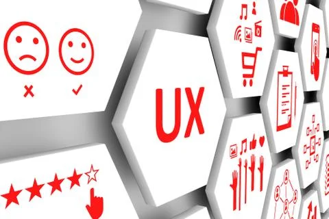 UX concept cell background 3d illustration Stock Illustration