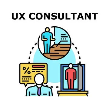 Ux consultant analyzing user experience journey Stock Illustration