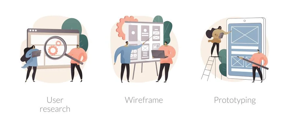 UX design abstract concept vector illustrations. Stock Illustration