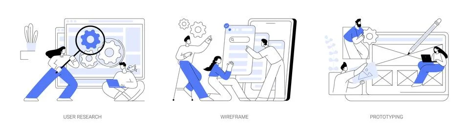 UX design abstract concept vector illustrations. Stock Illustration