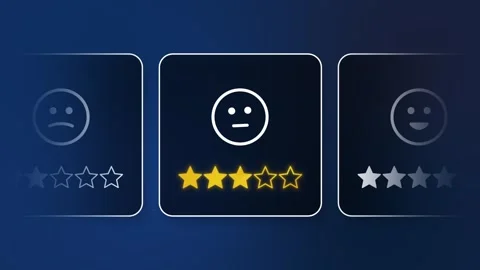 UX design animation, various customer satisfaction levels from sad 1-star to  Stock Footage 328320845