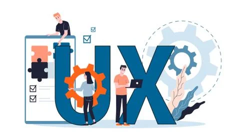 UX design. App interface improvement for user. Modern Stock Illustration