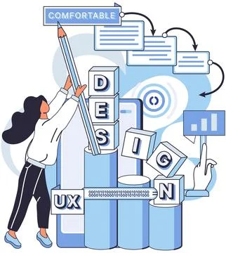 UX design metaphor. User experience design, alchemy of transforming software Stock Illustration