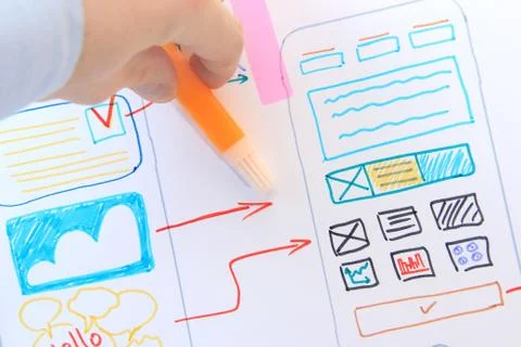 Ux design modern application. Software development. Ui interface app mobile s Stock Photos