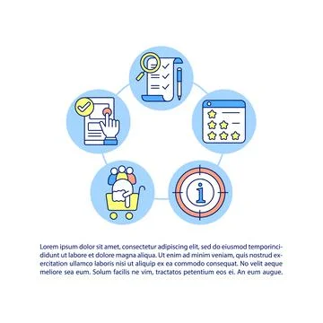 UX design principles concept line icons with text Stock Illustration