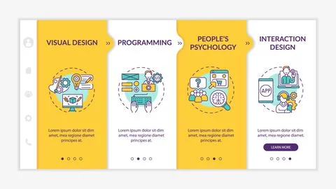 UX design process onboarding vector template Illustrazione stock
