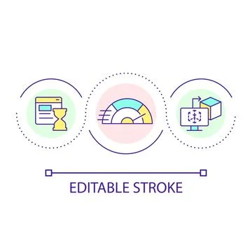 UX design process time optimization loop concept icon Stockillustratie
