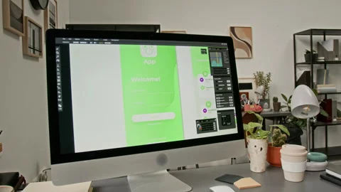 UX Design Work on Wireframe Mockups for E-Commerce Mobile Application Stock Footage 327899342