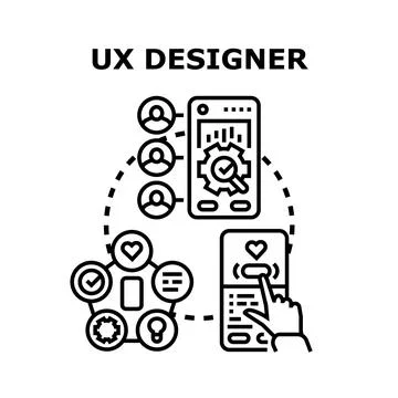 Ux designer creating user experience optimizing interface Stockillustratie