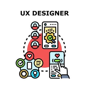 Ux designer creating user experience optimizing interface Stockillustratie