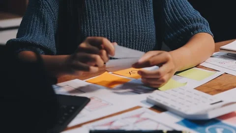 Ux designer creative Graphic planning application development for web mobil.. Stock Footage 279908099