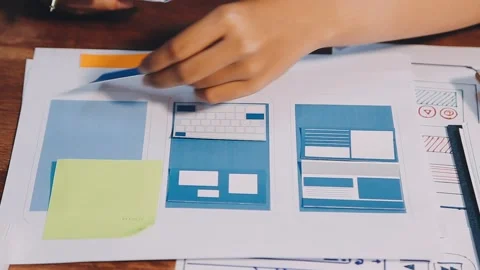 Ux designer creative Graphic planning application development for web mobil.. Stock Footage 279908119