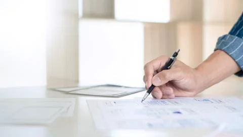 Ux designer creative planning application development near layouts of mobile Stock Photos
