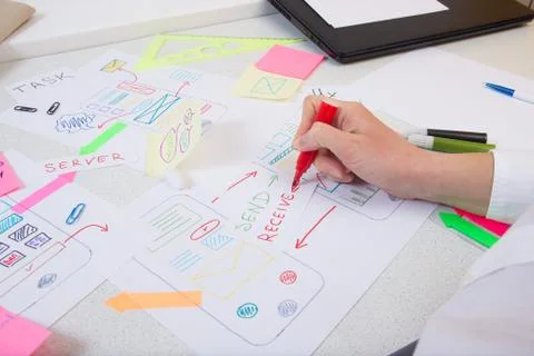 Ux designer developments. Foto stock