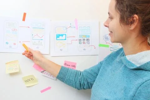 Ux designer working in office Stock Photos
