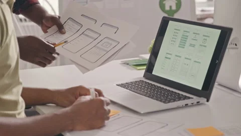 UX Designers Developing Mobile App in Office Stock Footage 232414741