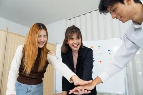 Ux developer and ui designer team brainstorming together and meeting successful 스톡 사진