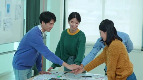 Ux developers and ui designers use augmented reality to brainstorm on mobile app Stock Footage 244295187