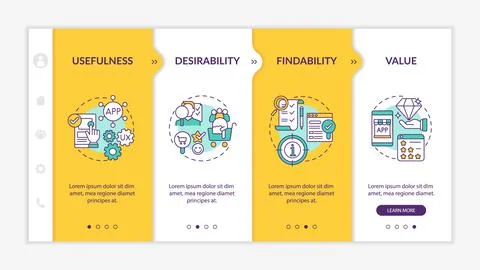 UX elements onboarding vector template 스톡 일러스트